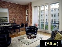 MAKING DO: Original features such as interior brick walls and a detailed façade add character to this office-to-residential conversion. The brick walls add urban character to the stylized interiors, while balconies and modern windows and doors maintained the façade's integrity.