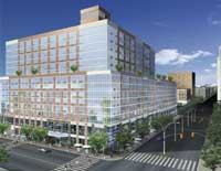 EARLY ACTION: AvalonBay created a buzz at its Chrystie Place construction site with banners heralding its Web site.