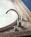 FIT 'N FINISH: Castleby, Moen's popular bath (and kitchen) collection, has a unique styling that speaks to the past. But its brushed nickel finish, new to the Castleby line this year, definitely speaks to the present. The brushed nickel finish is available in the full bath suite, including the high-arc Roman tub faucet.