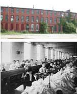 Workers at the Lawrence Manufacturing Co., which dates back to 1833, assembled undergarments and hosiery in this Massachusetts mill. These days, the mill houses a mix of condo units.