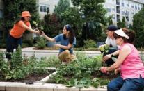 Gardens at Post Properties, such as this one at Post Stratford in Atlanta, help residents get to know their neighbors.