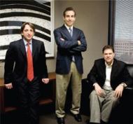 (L to R) Robert Landin and Jeffrey Goldberg with Steve Lamberti, COO of Milestone Apartments REIT.