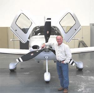 Mark Humphreys' Cirrus Turboprop jet is fast and fuel-efficient.