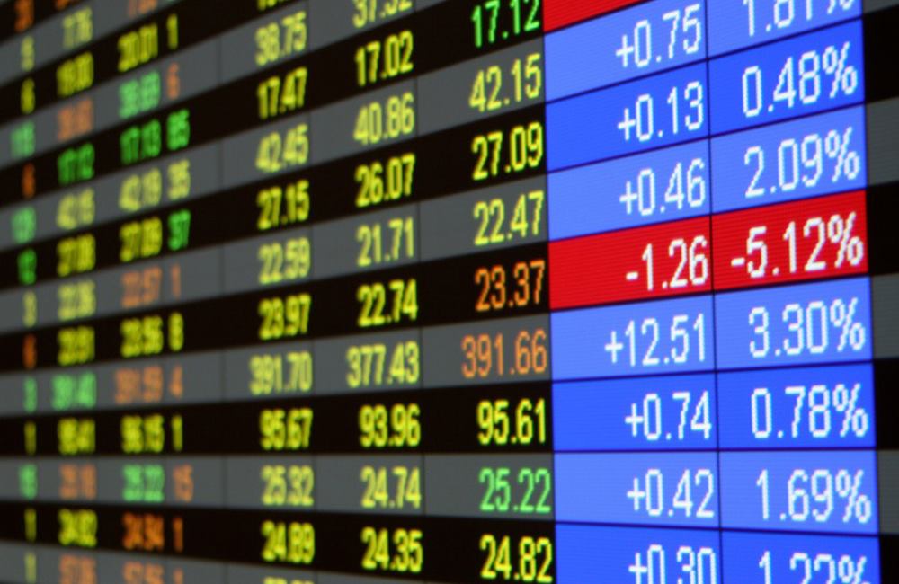 Real time quotes at the stock exchange.