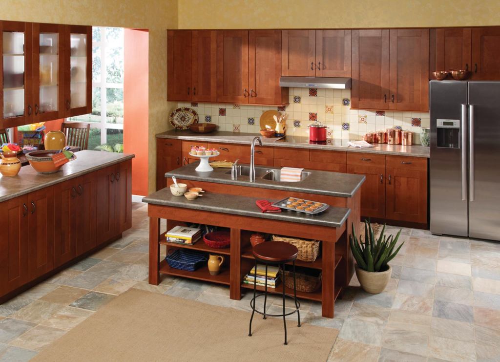 Glazed Over: Slate and Concrete, the two new designs from Wilsonart HD laminate surfaces, mimic rich, organic materials. Featuring five distinct patterns, Slate and Concrete offer a continuous thread of color and provide selections not previously available in laminate, according to the manufacturer. They feature a new “glaze” texture that simulates the low matte–gloss sheen commonly seen in stones that are honed, leathered, flamed, or antiqued. For more information, call Wilsonart at 800-433-3222 or visit www.wilsonart.com.