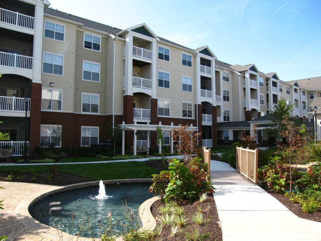 GARDEN AFFAIR: One of the properties Bell Partners sold to Senior Housing Properties Trust this summer was Alta Reserve in Chesapeake, Va. It includes amenities such as detached garages, sunrooms, home offices, and a garden courtyard.