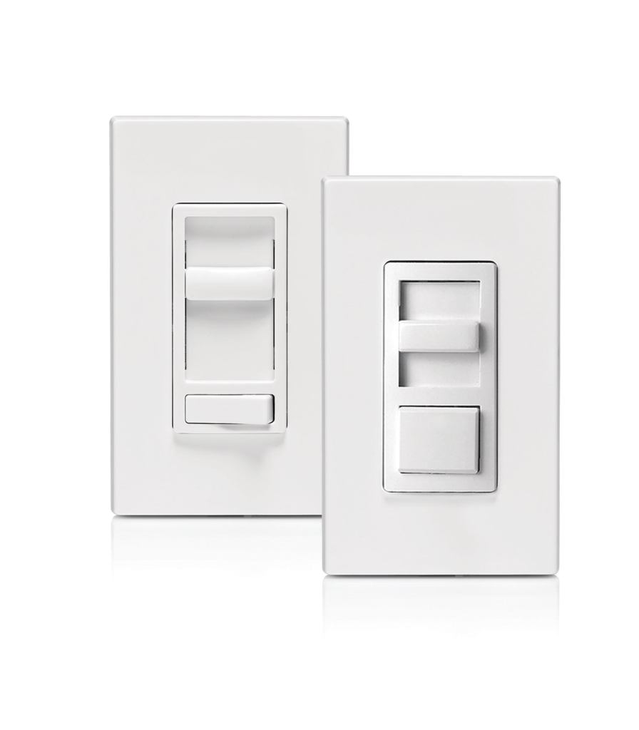 Leviton’s new Universal Dimmers were created to control existing as well as emerging incandescent, dimmable CFL, and dimmable LED lightbulbs, giving developers the ability to offer a future-proof lighting control. The units come in two styles—the SureSlide, with clean lines, sculpted controls, and a contemporary rocker switch, and the IllumaTech, with a traditional push-button switch and slide bar. Both have an on/off preset function that remembers the selected dimmer setting.