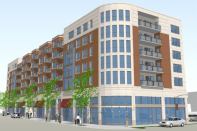 Grove Place in Chicago is planned as a mid-rise seven-story building of 83 one- to three-bedroom condos and townhouse units situated above approximately 12,500 square feet of ground-floor commercial space. Click here for a case study of the project.