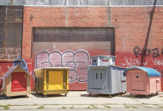 Designer Gregory Kloehn turns industrial waste receptacles into "mini" micro units.