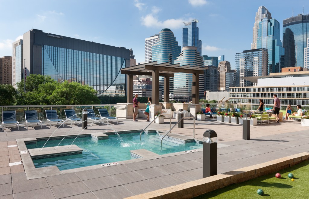 222 Hennepin, designed by Humphreys & Partners Architecture, provides views of the downtown&nbsp;Minneapolis skyline.