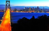 A Northern California skyline, at dusk