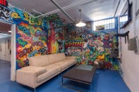 At The Eleanor in Los Angeles, Trion Properties positioned several distinctive common areas throughout the property, including this graffiti-themed space, which was designed to evoke the development's urban setting.