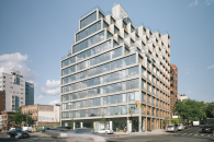 The 251 1st Street residential tower in Brooklyn, New York, designed by ODA New York and developed by Adam America Real Estate.