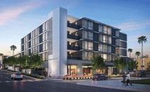 Hope on Alvarado, designed by KTGY Architecture + Planning, is an 84-unit shipping-container project planned to house homeless individuals in Los Angeles.