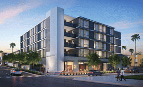 Hope on Alvarado, designed by KTGY Architecture + Planning, is an 84-unit shipping-container project planned to house homeless individuals in Los Angeles.