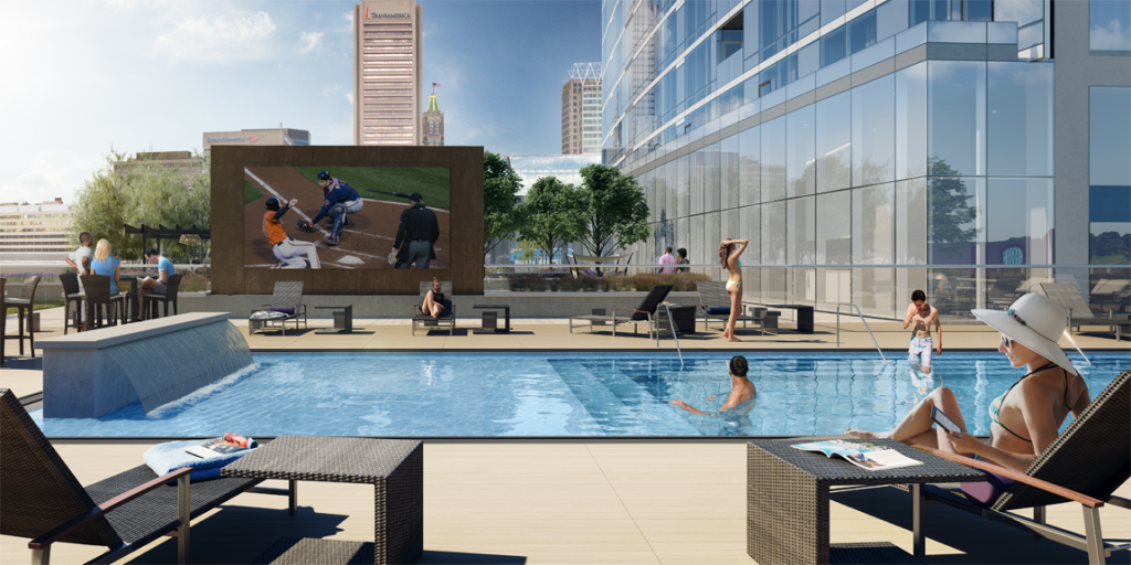 The amenity deck at 414 Light Street.