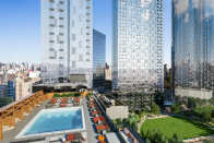 The rooftop pool and park at Jackson Park.