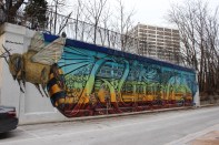 At Centrum Evanston apartments north of Chicago, Hubbard Street Group turned an existing unsightly wall into a community asset by adding a mural to the structure.