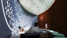 The NMHC partnered with architecture firm KTGY to visualize a future apartment concept based on the trends found through the association's research. With an increased focus on health, residents will look for meditative and relaxing spaces, like this spa amenity.