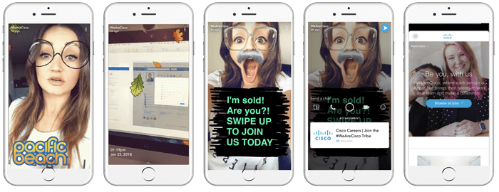 Get your employees involved with fun visual posts on Instagram that have text overlays.