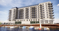 Bedford Development’s Admiral’s Wharf in Milwaukee, Wis. The 11-story 133-unit project on the Milwaukee River is slated to be largest ICF multifamily structure in Wisconsin.