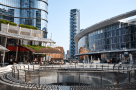 The Piazza Gae Aulenti, Milano, Italy shows the future of community life.