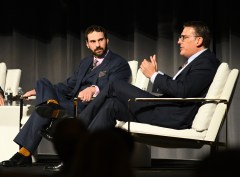 From left, Ryan Severino of JLL and John Sebree of Marcus & Millichap break down the latest in the multifamily sector at the 2019 Multifamily Executive Conference in Las Vegas.