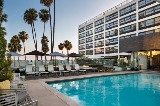 Swimming pool at The Flat in downtown L.A.