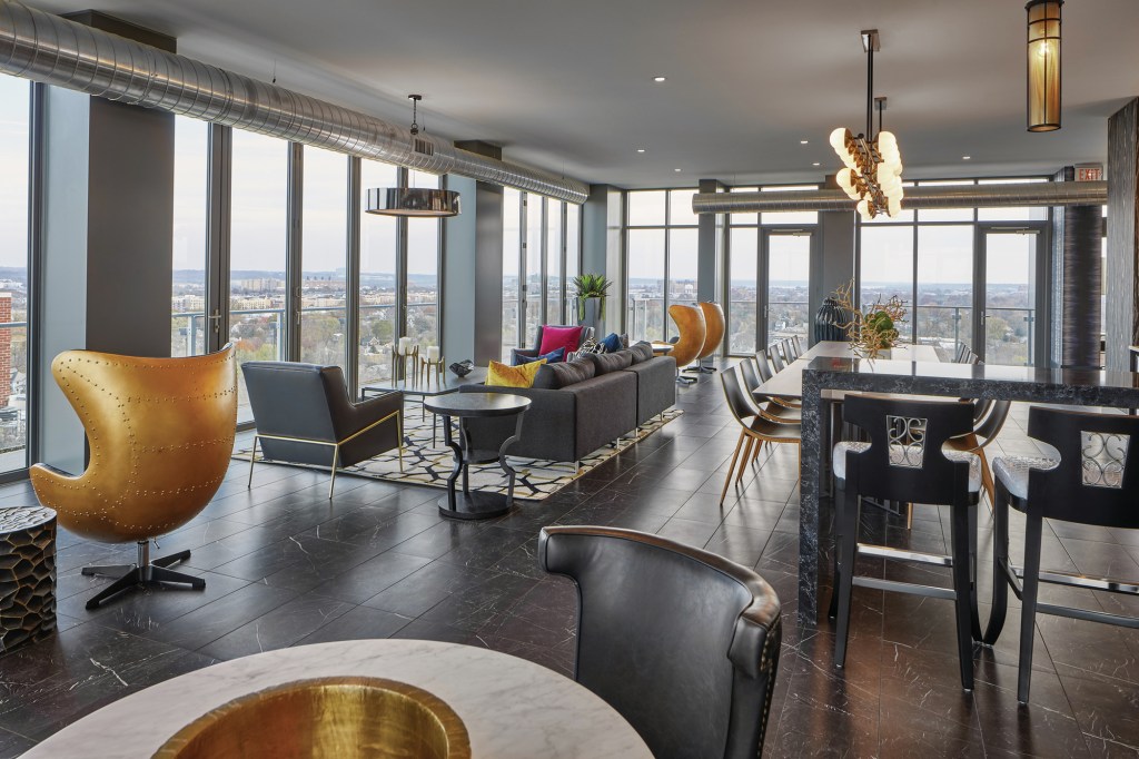 The Del Ray Tower's sky lounge once was home to an indoor swimming pool in Alexandria, Va.