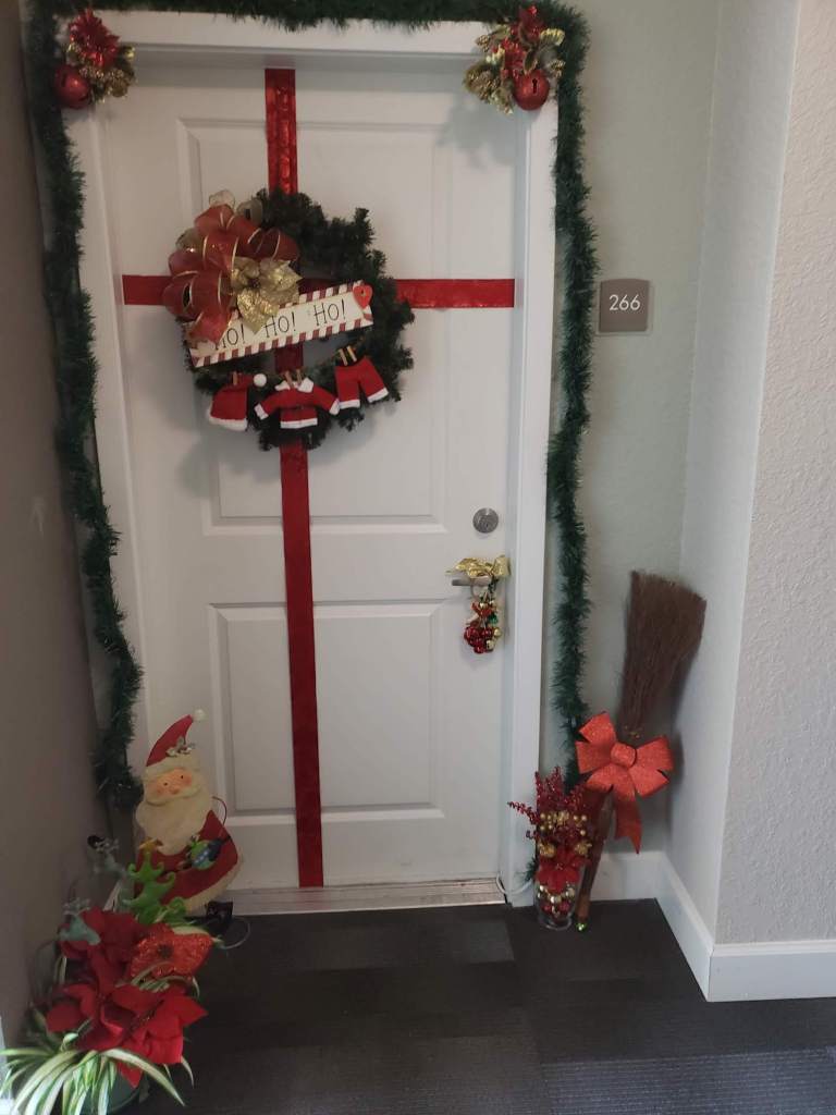 At its senior properties, Wendover Management is conducting holiday activities, such as a door decorating contest.