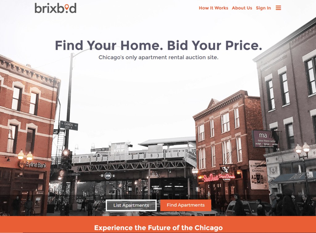 Brixbid, launching in the Chicago market, offers an auction-based platform for renters to bid on available apartments.