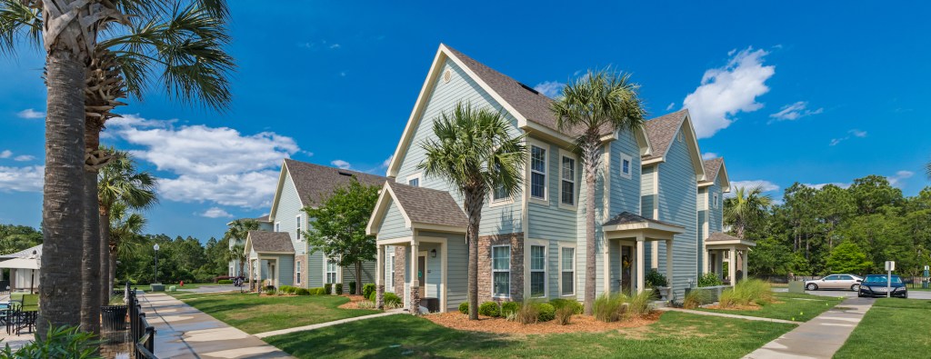 The Edgewater Crossing multifamily community in Panama City Beach, Florida, is located less than a mile from the beach.