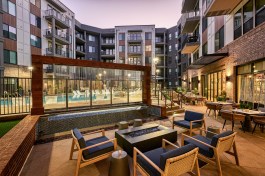 Residents have access to ample outdoor amenity space at Oleander, a Toll Brothers Apartment Living community in Brookhaven, Georgia.
