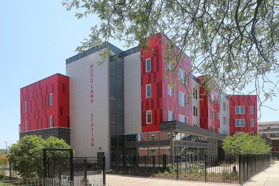 In 2018, Skender completed Woodlawn Station, a transit-oriented affordable housing development in Chicago. Located just under the Cottage Grove Green Line CTA station in Chicago South Side neighborhood Woodlawn, the mixed-use development features a main building that contains 55 units and two additional nearby buildings containing 12 and three units, respectively.