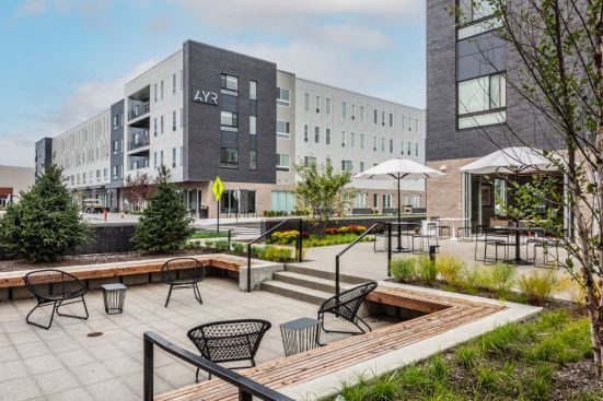 Milhaus' AYR community that offers studio to two-bedroom apartments in Indianapolis.