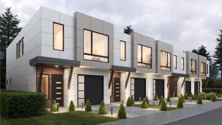 Modern Multifamily Design, Front Exterior. See Details at Houseplans.com.