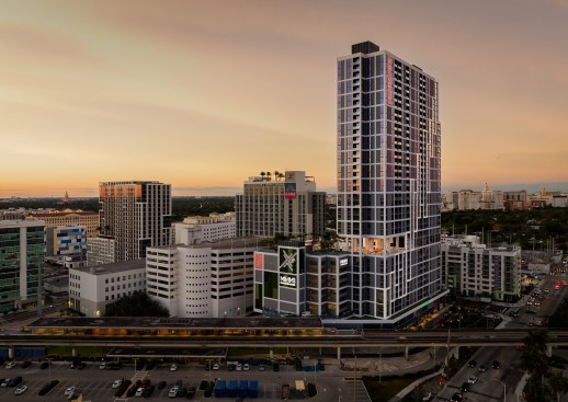 The 421-unit Cascade offers transit-oriented living in the heart of Miami.