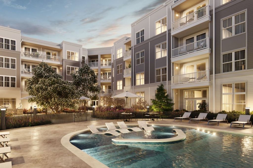 The resort-style pool at The Residences at Sandy Farms.