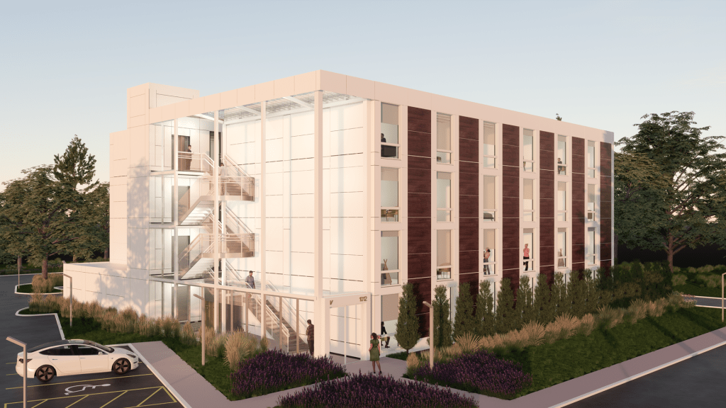 A rendering of a Vessel Technologies apartment building.