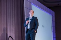Dror Poleg, author of "Rethinking Real Estate," speaks at the MFE Conference in Las Vegas.