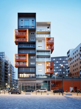 The Docks from the front, at night.