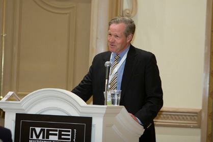 Doug Bibby, president of the National Multi Housing Council, moderates a breakout session for the Multifamily Executive Conference on debt financing and how to navigate the nonexistence of credit in today's marketplace.