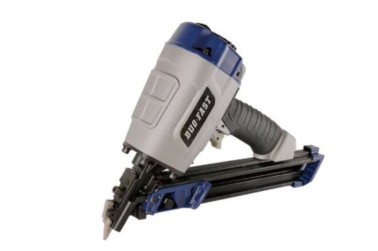 Duo-Fast Construction. The compact, DF150S-TC pneumatic 1½-inch Tico Nailer is designed to fasten joist hangers into wood with 1½-inch Tico nails. The tool features a single-strip magazine for easier maneuvering in tight spots. Three times faster than hand nailing, and twice as fast as a palm nailer, according to the manufacturer, the DF15OS-TC has a durable aluminum housing and fewer moving parts to withstand jobsite use and abuse. Other features include a steel rafter hook, adjustable air exhaust, cushion grip, and four-nail lockout to prevent dry firing. 888.631.2020.
www.duo-fastconstruction.com.