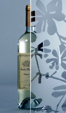 Bendheim EcoGlass. The maker imports its etched glass from factories employing strict eco-friendly production technologies. One or both sides of ultra-brilliant (low-iron) glass are selectively acid-etched creating an ultra-smooth, satin-like surface. Unlike sandblasted glass, acid-etched glass is highly resistant to dirt and stains. 800.606.7621. 
www.bendheim.com.