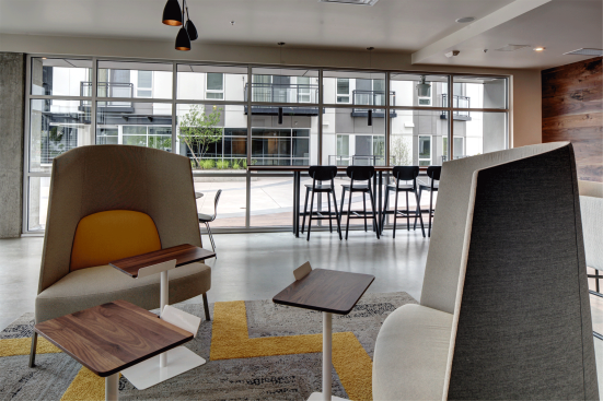 A common space in the Sparc Apartments.