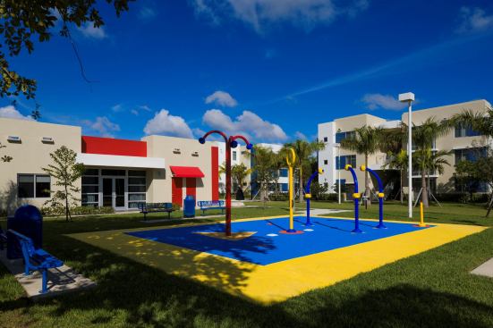 The old Westview Terrace site didn't have any amenities. Now Kings Terrace includes a splash park, sports areas, and three playgrounds.