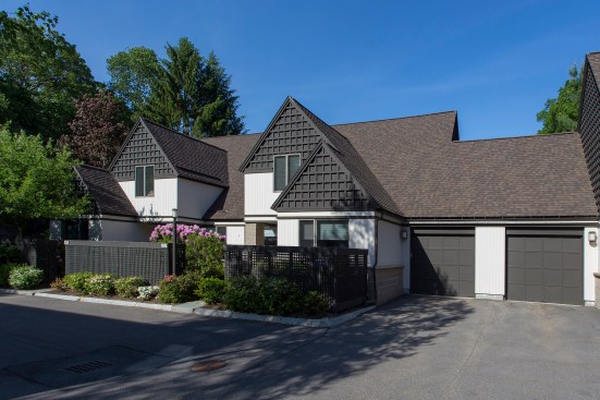 The Ledgebrook multifamily complex in Newton, Mass., uses common paint colors and design elements that create a clean, unified look for the whole community.