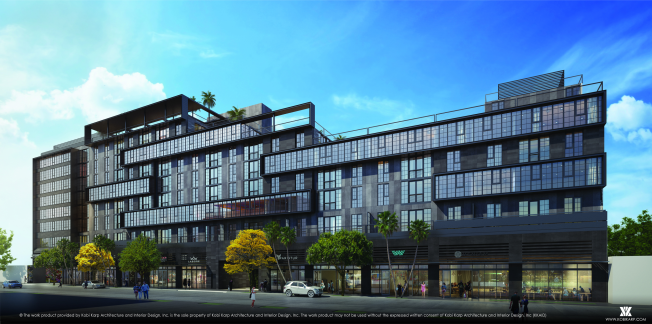A rendering of the south side of Wynwood 25.