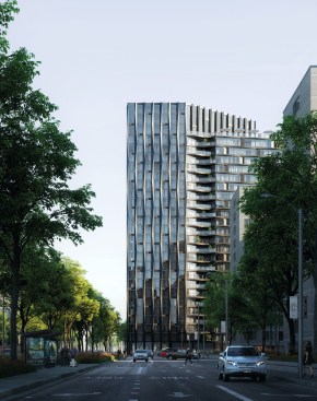 Global architecture firm has designed 2000 S. Bell St. to be a 25-story modern glass tower.