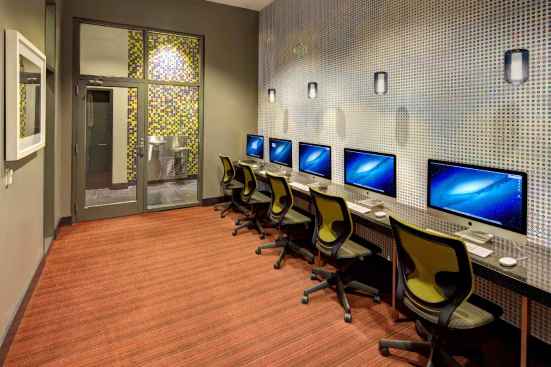 Developers such as American Campus Communities are responding to students' desire for study rooms by providing dedicated quiet areas equipped with computers and other amenities, such as this space at Chestnut Square at Drexel University in Philadelphia.
